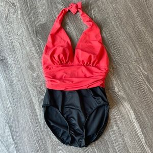 Magic Suit Halter Color Blocked One Piece Bathing Suit/Swimwear